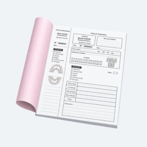 Carnet de fiches de fabrication pour prothésiste dentaire